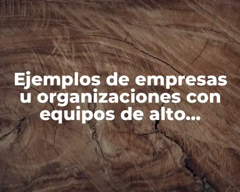 Ejemplos de empresas u organizaciones con equipos de alto rendimiento