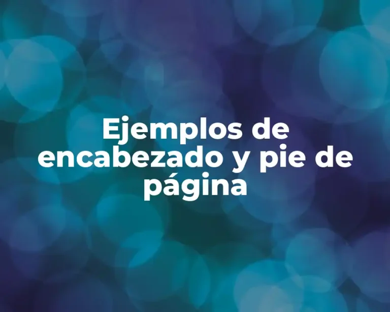 Ejemplos de encabezado y pie de página