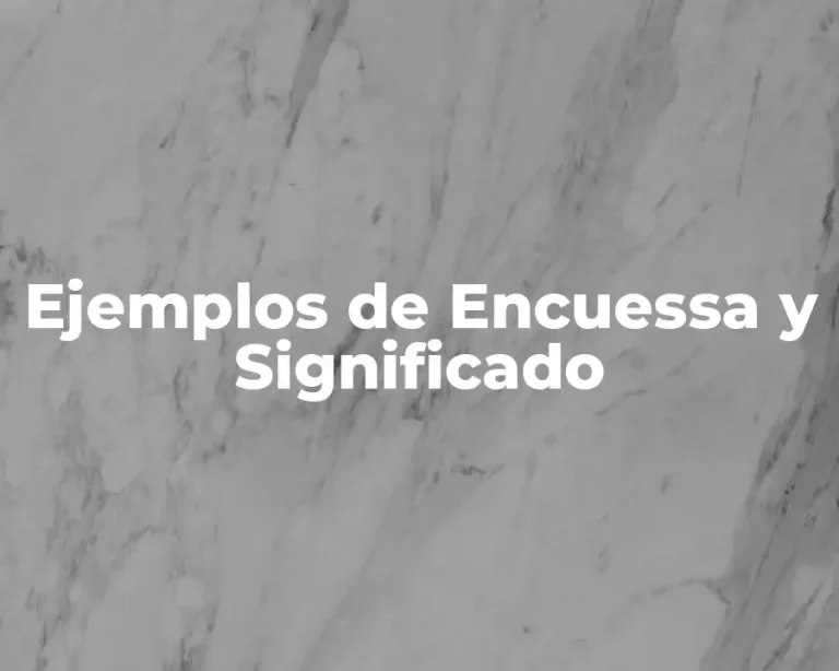 Ejemplos de Encuessa y Significado