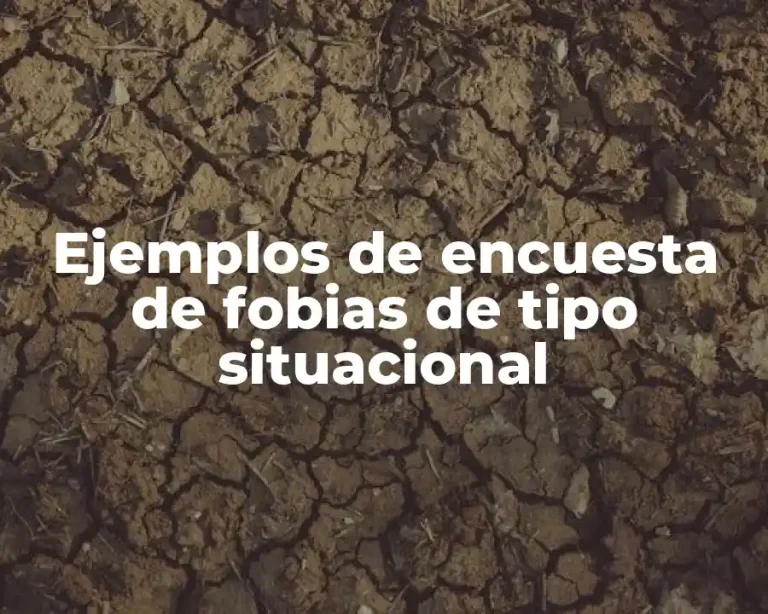 Ejemplos de encuesta de fobias de tipo situacional