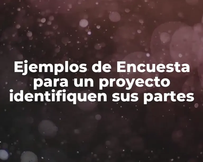 Ejemplos de Encuesta para un proyecto identifiquen sus partes