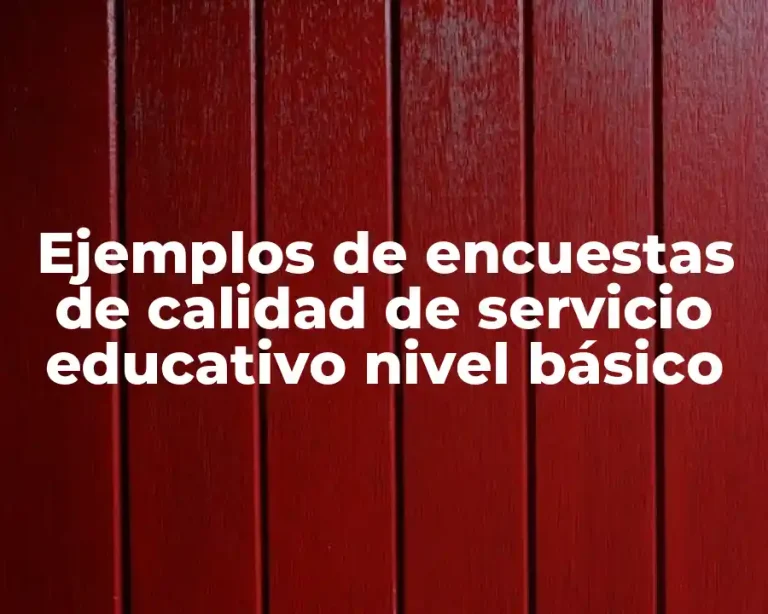 Ejemplos de encuestas de calidad de servicio educativo nivel básico