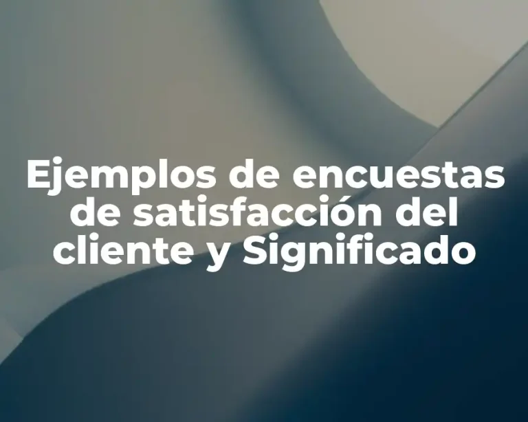Ejemplos de encuestas de satisfacción del cliente y Significado