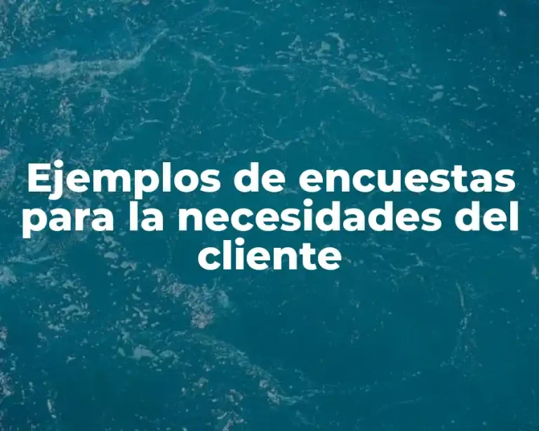 Ejemplos de encuestas para la necesidades del cliente