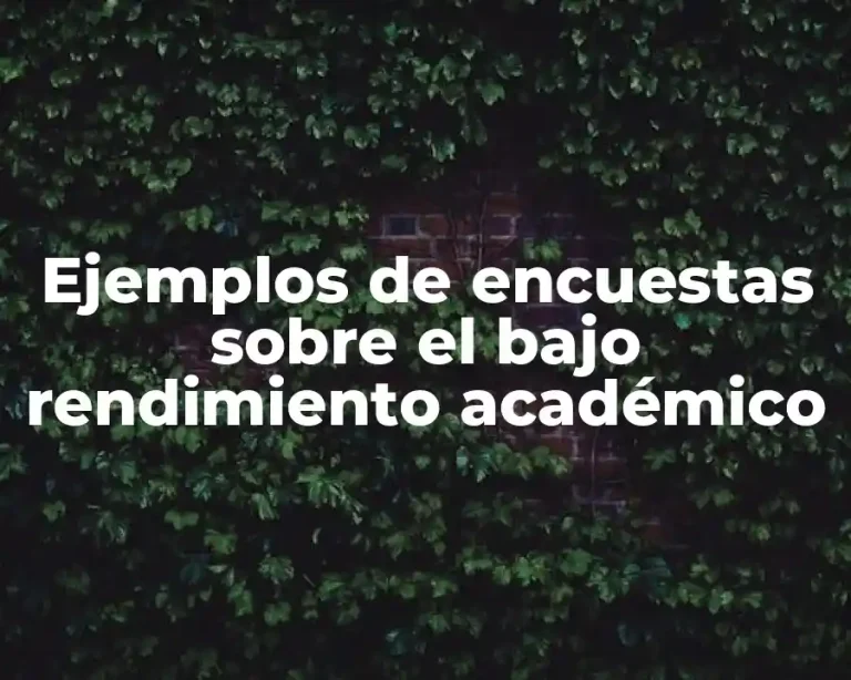Ejemplos de encuestas sobre el bajo rendimiento académico