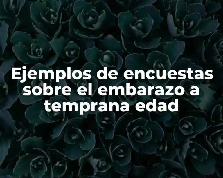 Ejemplos de encuestas sobre el embarazo a temprana edad