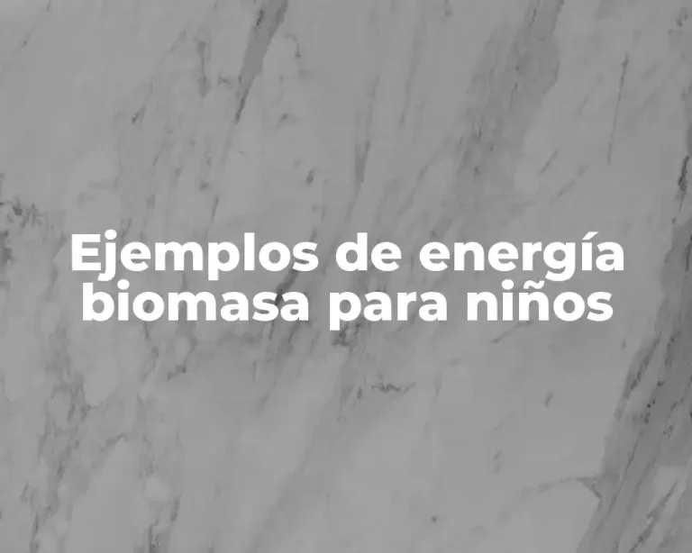 Ejemplos de energía biomasa para niños