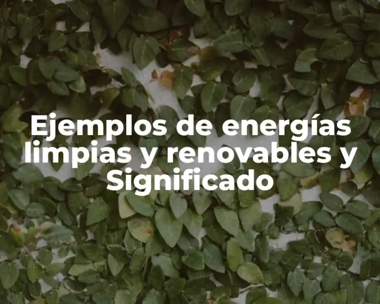 Ejemplos de energías limpias y renovables y Significado