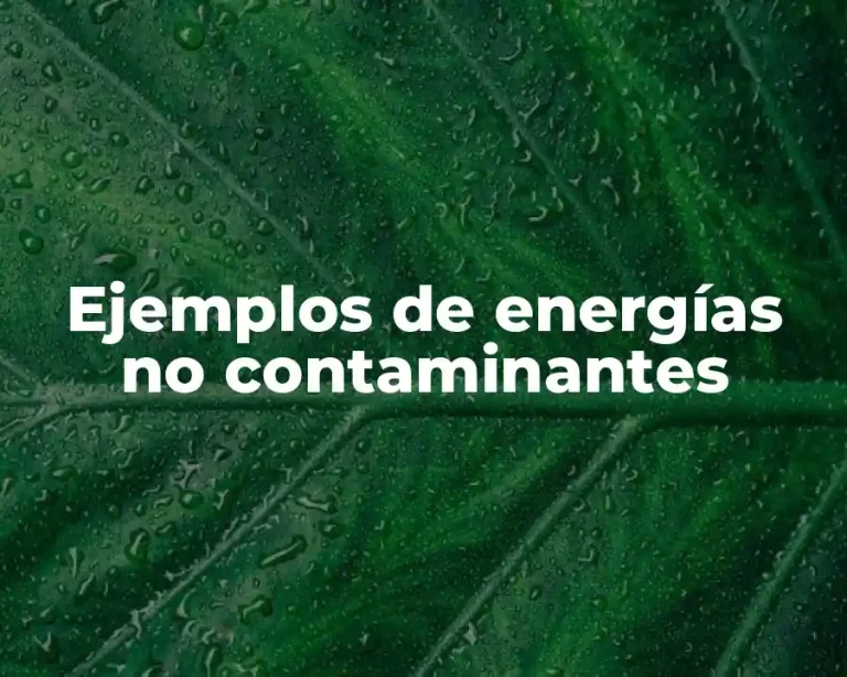 Ejemplos de energías no contaminantes