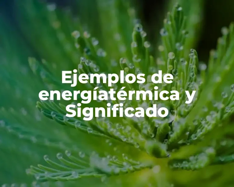 Ejemplos de energíatérmica y Significado