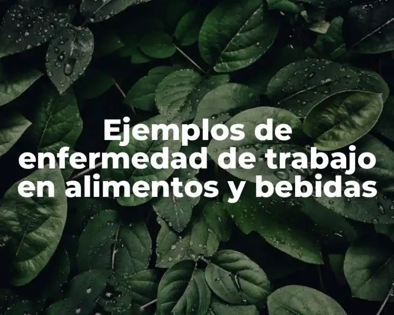 Ejemplos de enfermedad de trabajo en alimentos y bebidas
