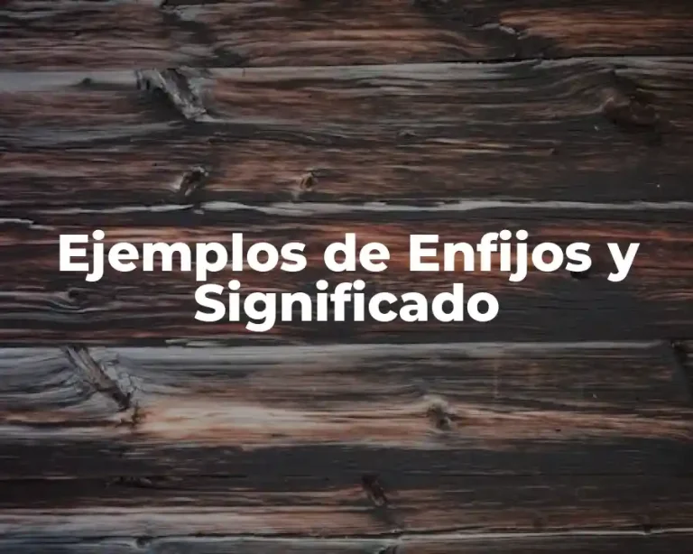Ejemplos de Enfijos y Significado