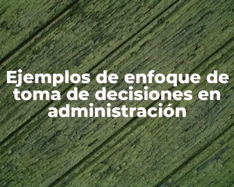 Ejemplos de enfoque de toma de decisiones en administración