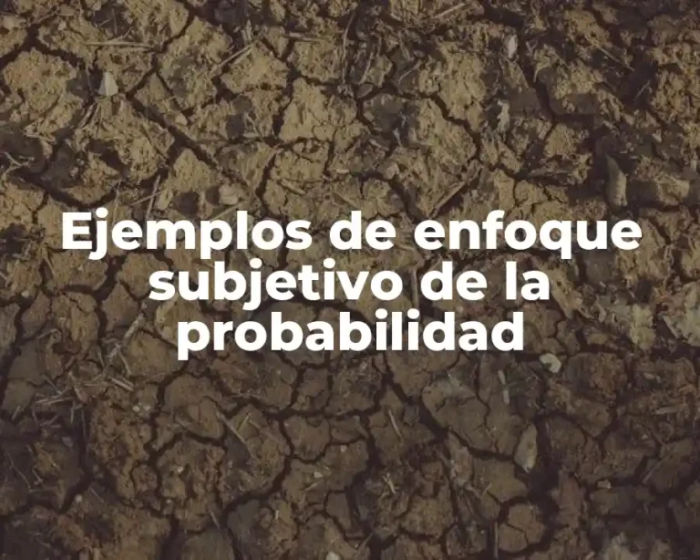 Ejemplos de enfoque subjetivo de la probabilidad