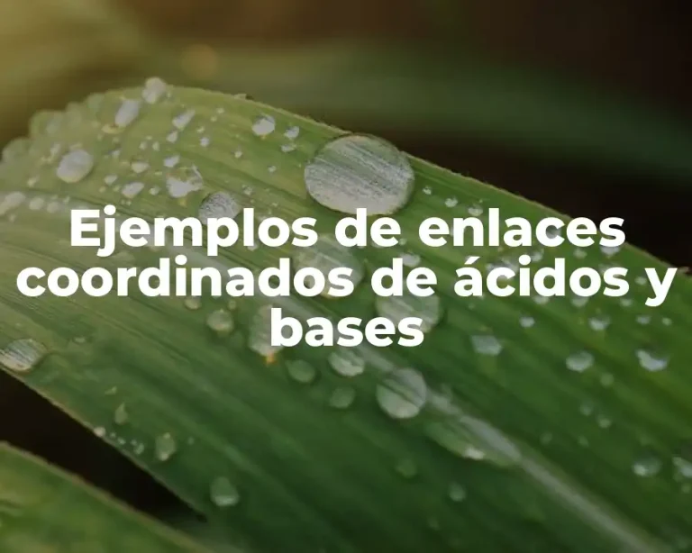 Ejemplos de enlaces coordinados de ácidos y bases