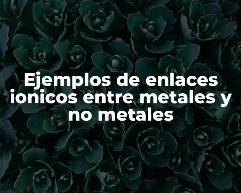 Ejemplos de enlaces ionicos entre metales y no metales