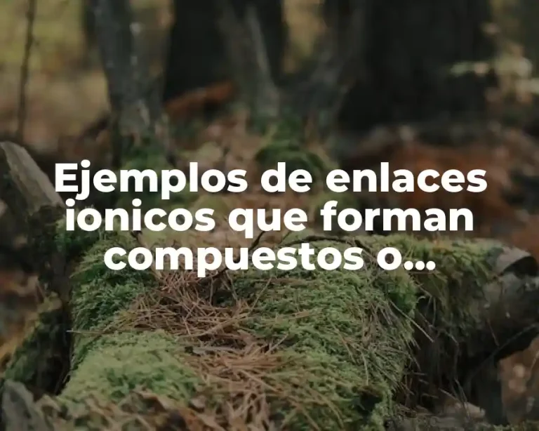 Ejemplos de enlaces ionicos que forman compuestos o moléculas y Significado
