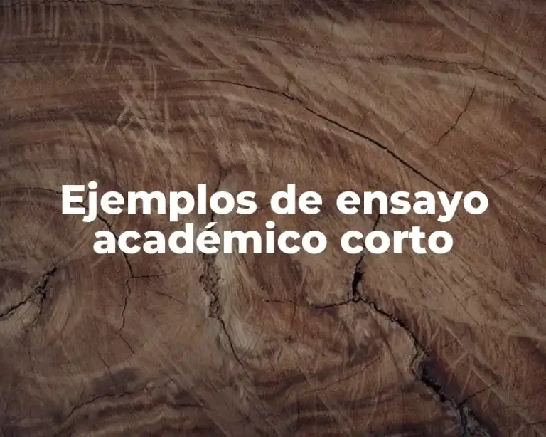 Ejemplos de ensayo académico corto
