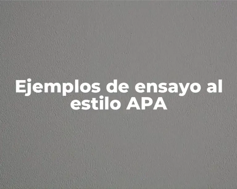Ejemplos de ensayo al estilo APA