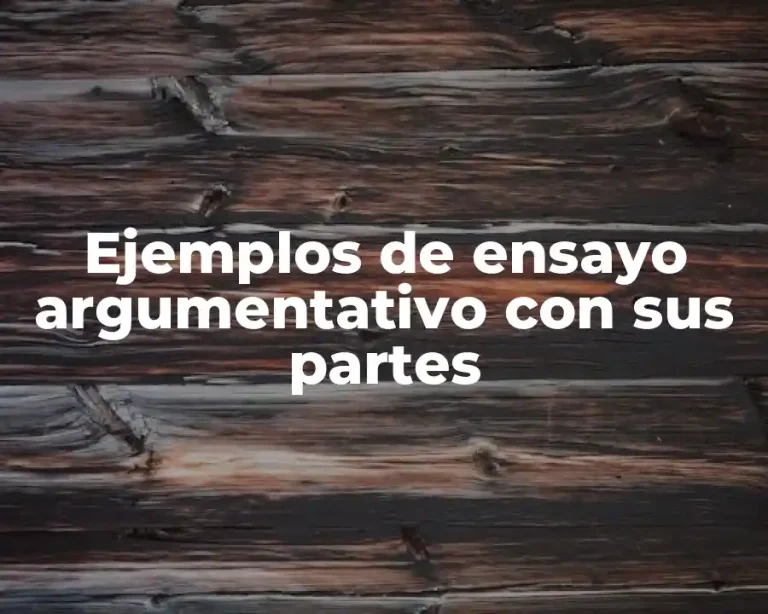 Ejemplos de ensayo argumentativo con sus partes