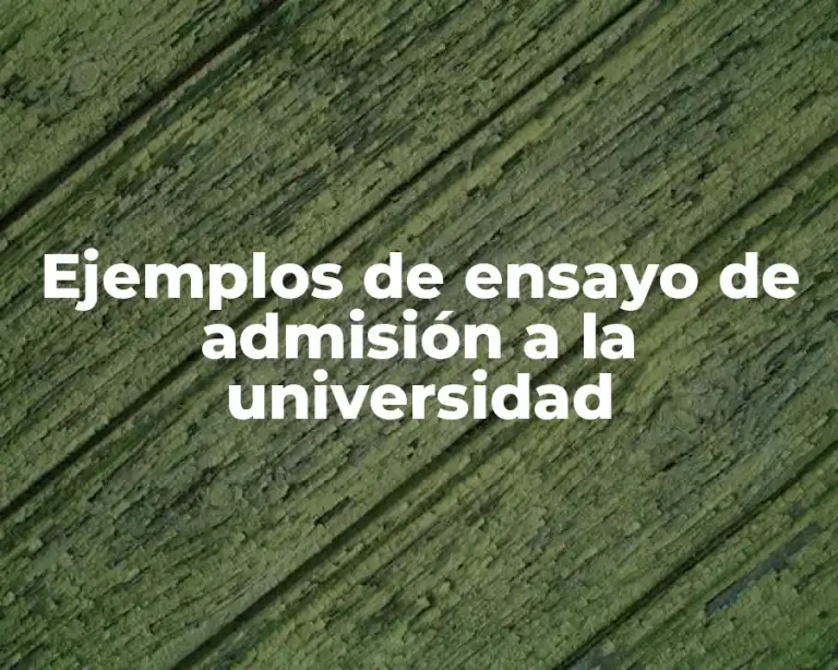 Ejemplos de ensayo de admisión a la universidad