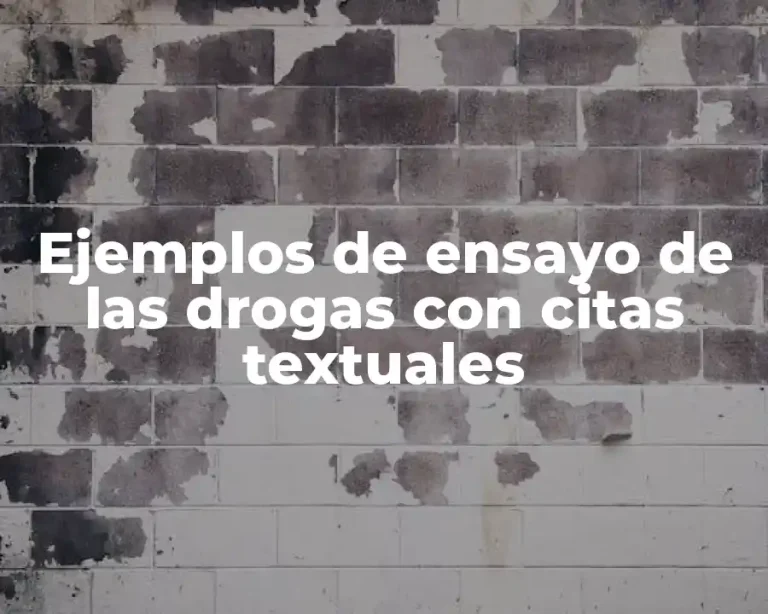 Ejemplos de ensayo de las drogas con citas textuales
