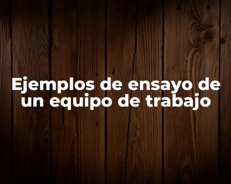 Ejemplos de ensayo de un equipo de trabajo