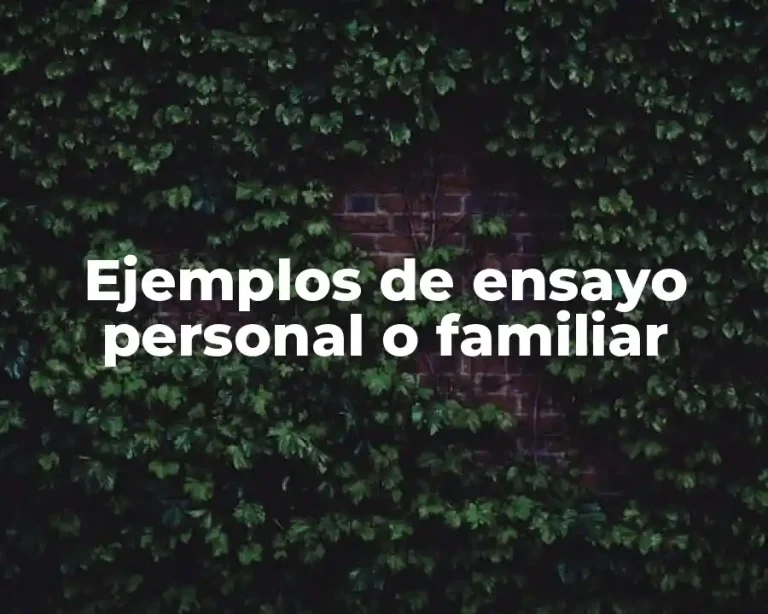 Ejemplos de ensayo personal o familiar