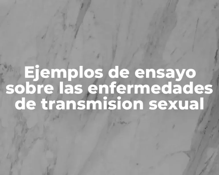 Ejemplos de ensayo sobre las enfermedades de transmision sexual