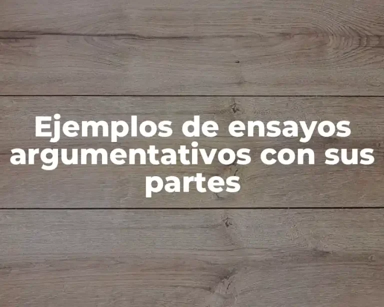 Ejemplos de ensayos argumentativos con sus partes