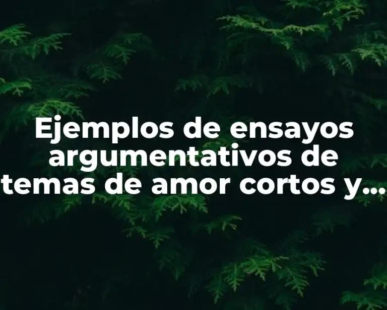 Ejemplos de ensayos argumentativos de temas de amor cortos y Significado