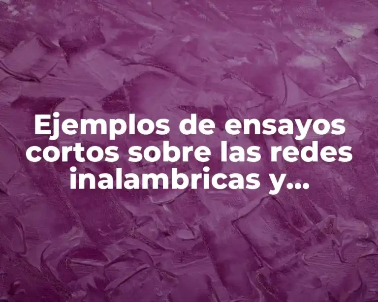 Ejemplos de ensayos cortos sobre las redes inalambricas y alambricas