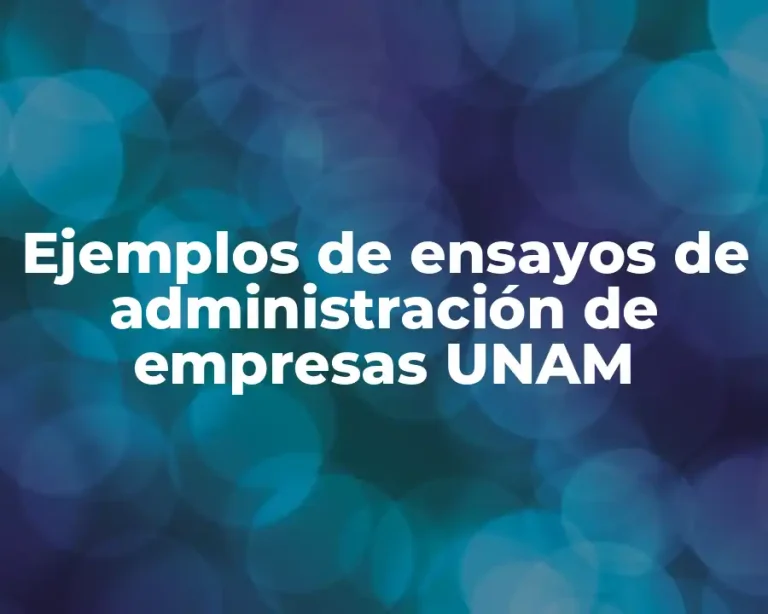 Ejemplos de ensayos de administración de empresas UNAM