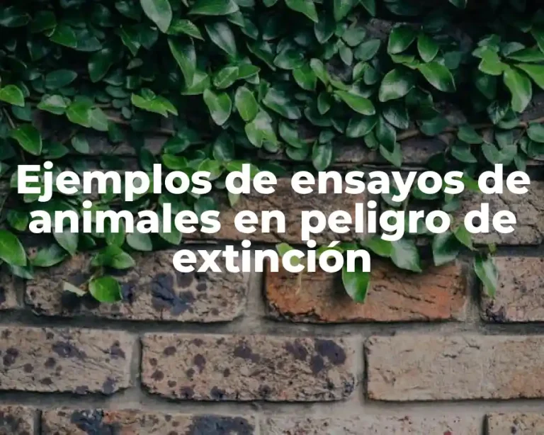 Ejemplos de ensayos de animales en peligro de extinción