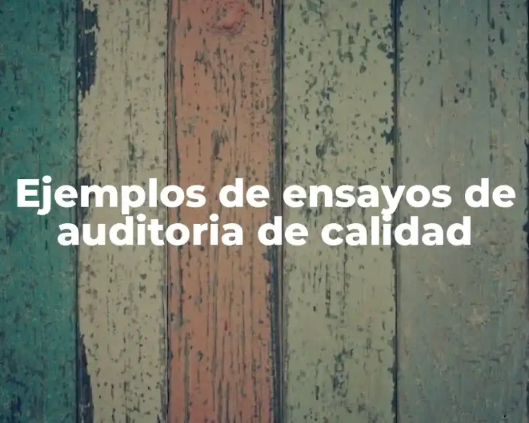Ejemplos de ensayos de auditoria de calidad