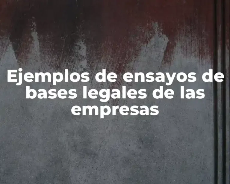 Ejemplos de ensayos de bases legales de las empresas