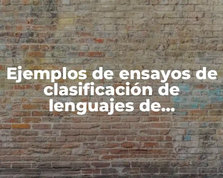 Ejemplos de ensayos de clasificación de lenguajes de programación