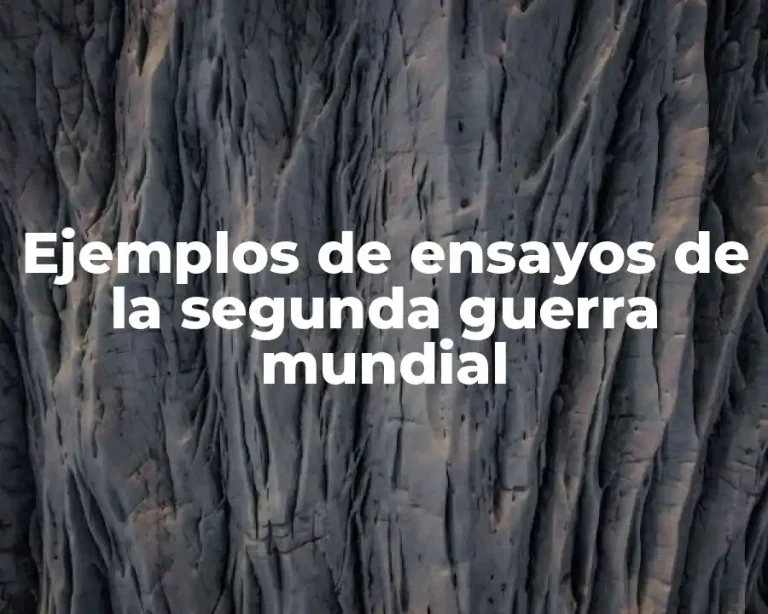 Ejemplos de ensayos de la segunda guerra mundial