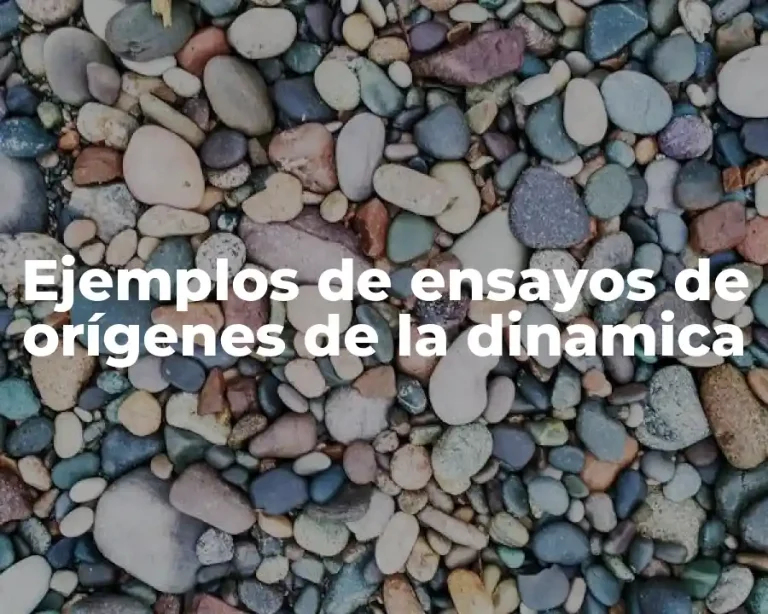 Ejemplos de ensayos de orígenes de la dinamica