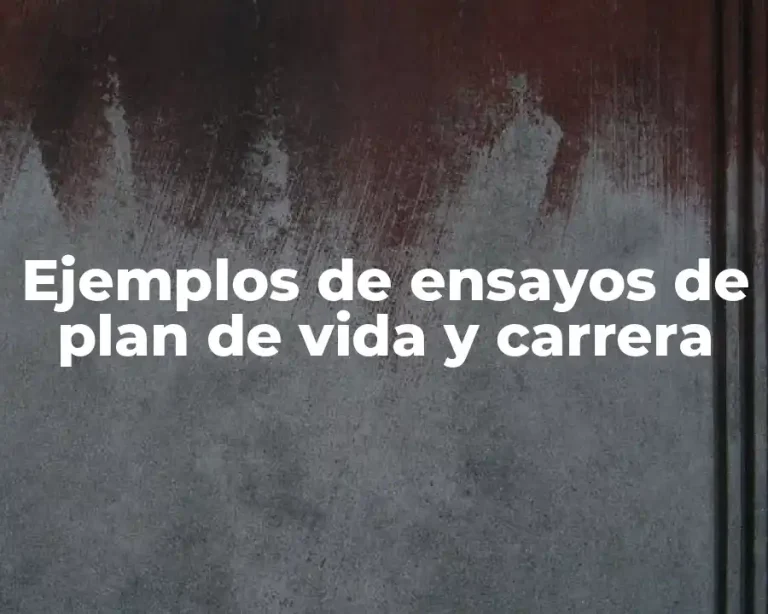 Ejemplos de ensayos de plan de vida y carrera