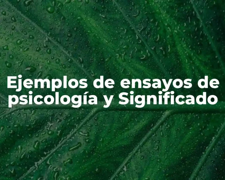 Ejemplos de ensayos de psicología y Significado