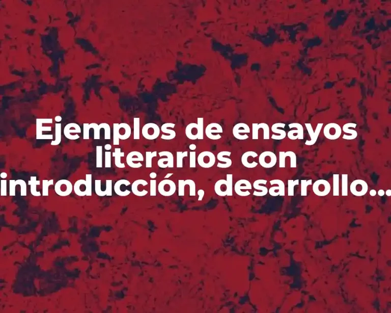 Ejemplos de ensayos literarios con introducción, desarrollo y conclusion