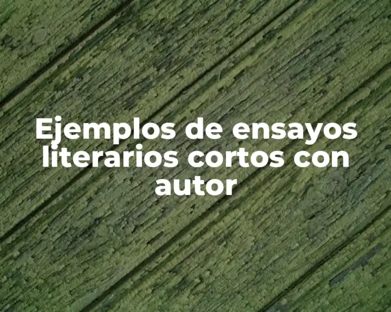 Ejemplos de ensayos literarios cortos con autor