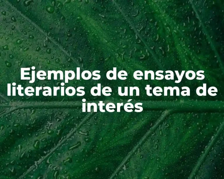 Ejemplos de ensayos literarios de un tema de interés