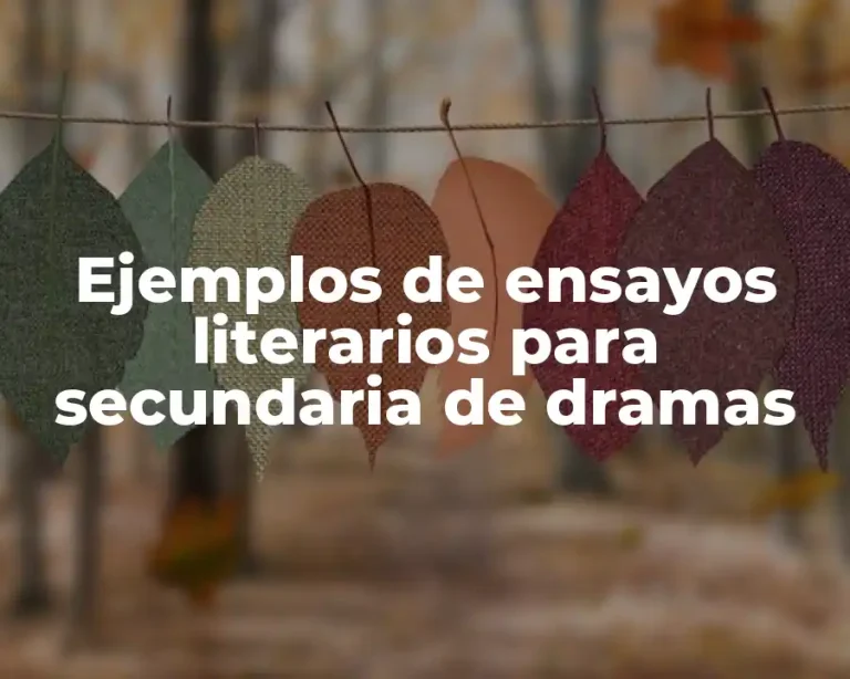 Ejemplos de ensayos literarios para secundaria de dramas