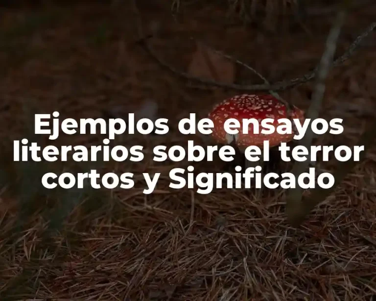 Ejemplos de ensayos literarios sobre el terror cortos y Significado