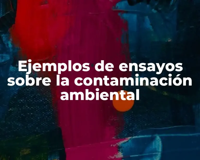 Ejemplos de ensayos sobre la contaminación ambiental