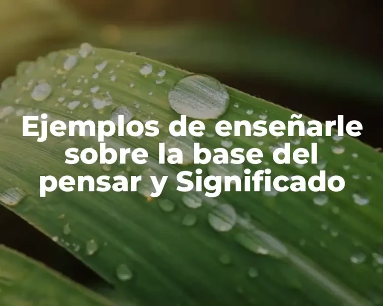 Ejemplos de enseñarle sobre la base del pensar y Significado