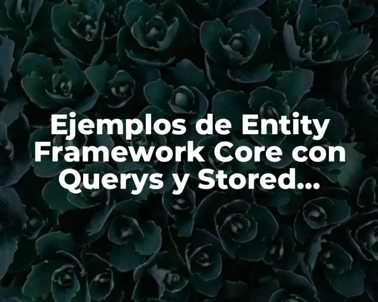 Ejemplos de Entity Framework Core con Querys y Stored Procedure