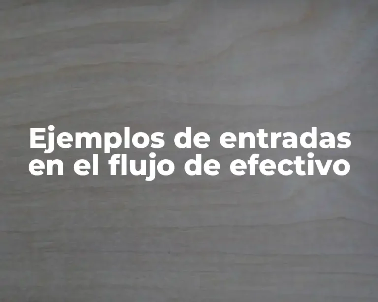 Ejemplos de entradas en el flujo de efectivo